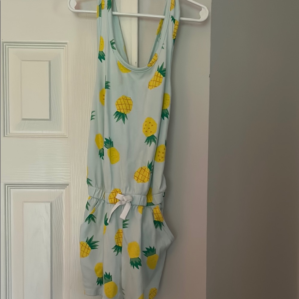 Pineapple Print Sleeveless Romper